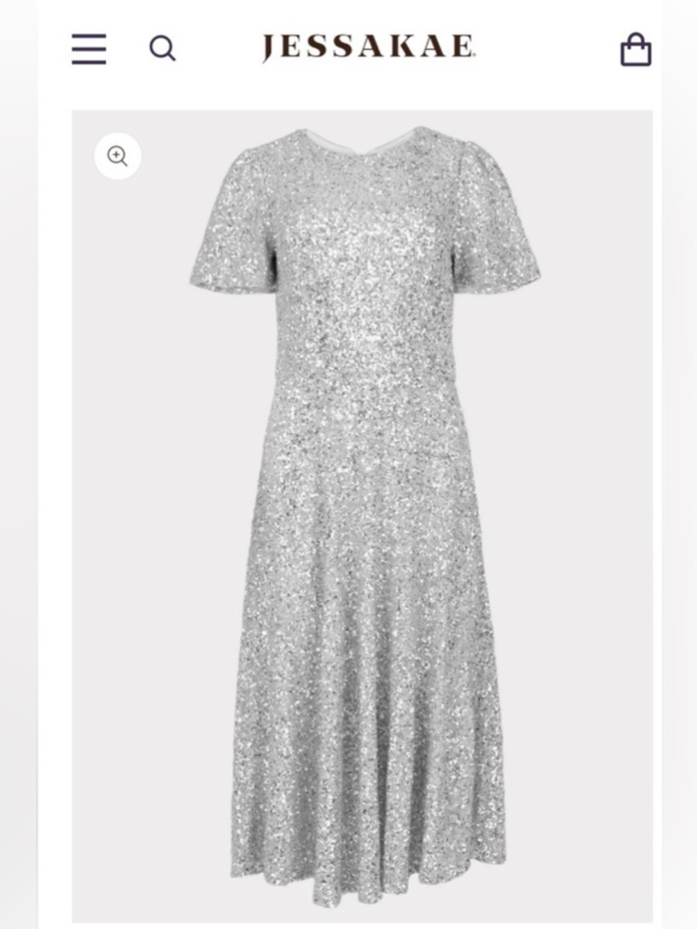 NWT 3X JessaKae Nova Silver Sequins Dress